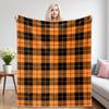 Orange Black Plaid Printed Blanket Suitable For Sofa Beds, Offices, Travel Camping Chairs, Warm Woolen Blankets