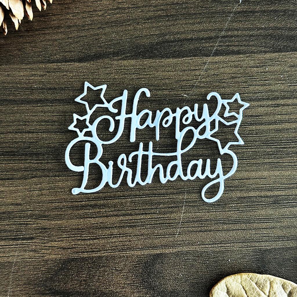 Happy Birthday Cutting Dies Carbon Steel Die Cut Templates Metal Embossing Stencils for Scrapbooking Card Making Album