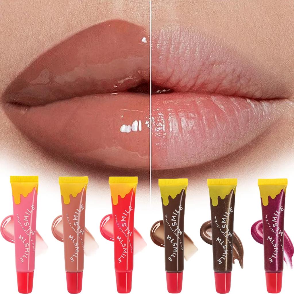 1pc Soft Tube Mirror Lip Gloss Clear Oil Nude Brown Plumping Lip Gloss Moisturising Transparent Lipgloss Beauty Cosmetics Makeup