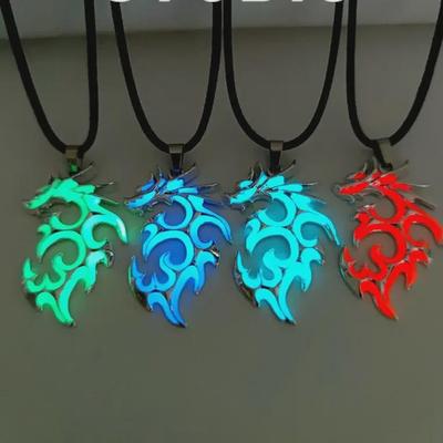 Men's Luminous Flame Dragon Necklace: Trendy, Bold, All-Match Pendant for Couples