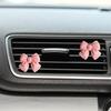 6 Pcs Pink Bow Car Air Vent Clips Coquette Cute Girly Car Decor Accessories Interior Aesthetic Decorations Charm Stuff For Women Girl