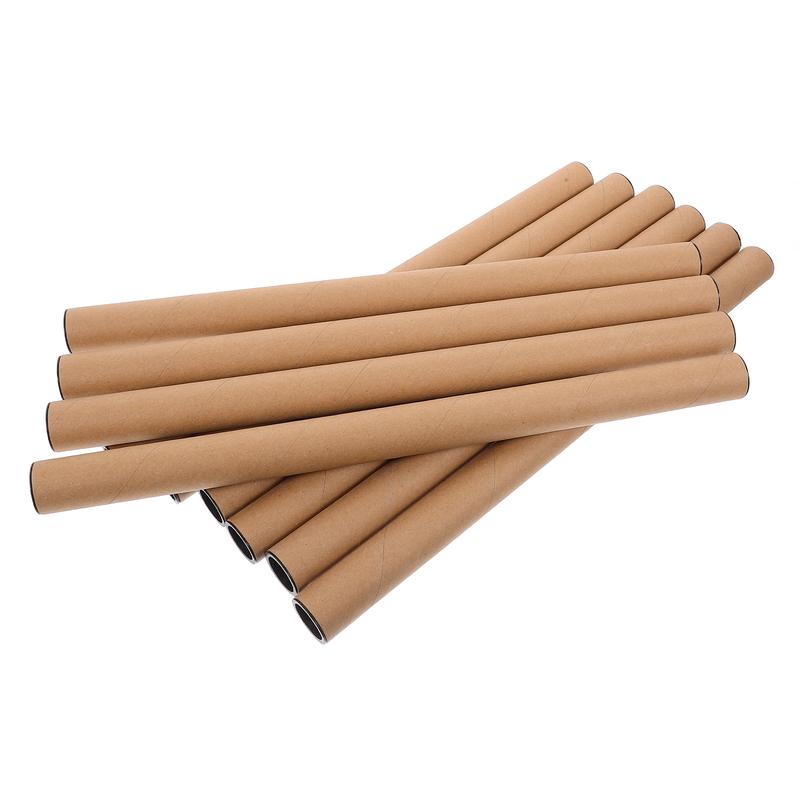 10 Peças Tubo de Envio de Papel Kraft Marrom Suporte para Cartaz Tubos de Papelão Para Embalagem Obras de Arte Gráficos Mapas Desenho Armazenamento