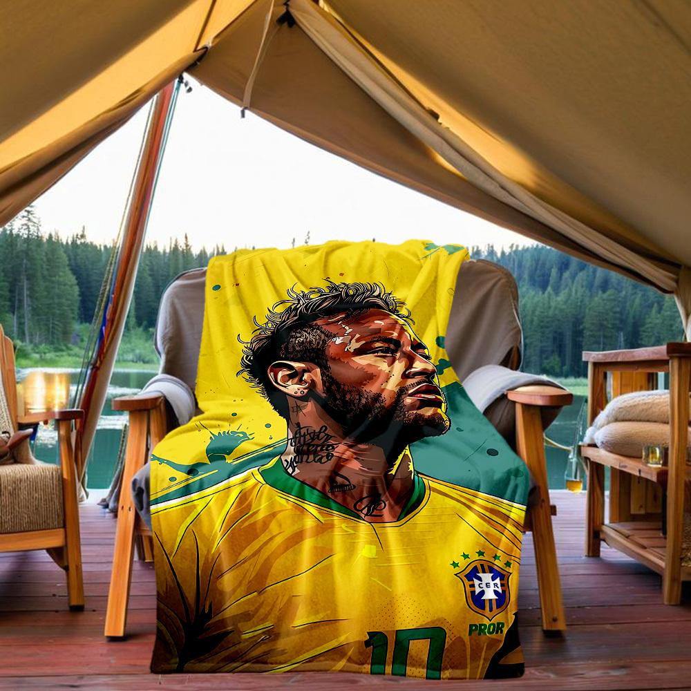1PC Soccer Star Outdoor Blanket Lightweight Flannel, Soft & Warm, All-Season Use for Sofa, Outdoor, Camping, Living Room, Office81