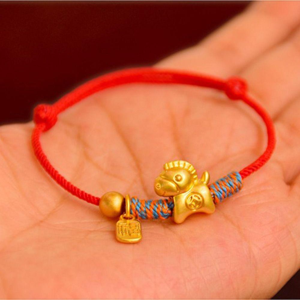 Chinese Style Lucky Pony Red Rope 2026 2026 Horse Year Fortune Bracelet Horse Year Bracelet  Couple