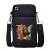 Women Small Crossbody Shoulder Bags Vintage Flower Alphabet Mobile Phone Bag Purse Soft Leather Strap Handbag Mini Messenger Bag