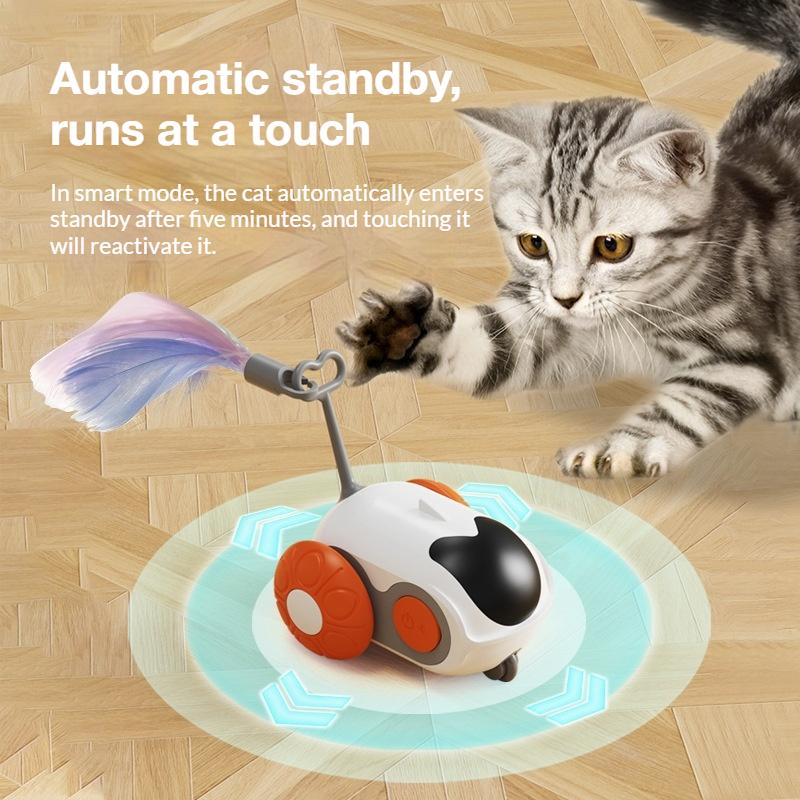 Electric Pet Car Toy Remote Control Sports Self Entertainment Toy for Cats Dogs Interactive Playing Kitten Training Pet Supplies