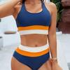 "Damen Großer Split Badeanzug - Europäischer & Amerikanischer Stil, Bedruckter Bikini mit Reißverschluss"
