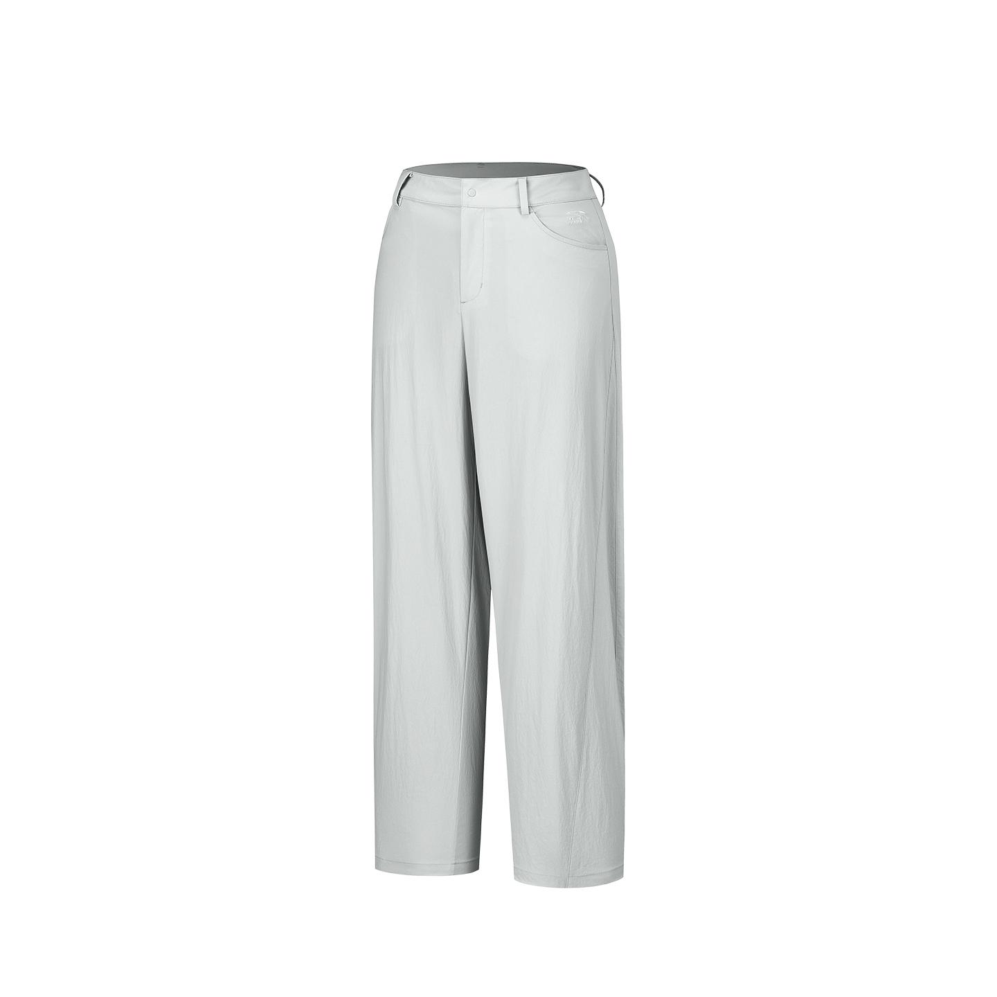 Anta Lifestyle Series Womens Woven Long Pants Summer Casual Pants Women bottoms White-Mist-Gray 962628509-2 XS