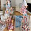 Hanfeng Summer Largecapacity Hand Carry Shoulder Bag Drawstring Shopping Bag Fresh Floral Tote Bag Underarm Bag