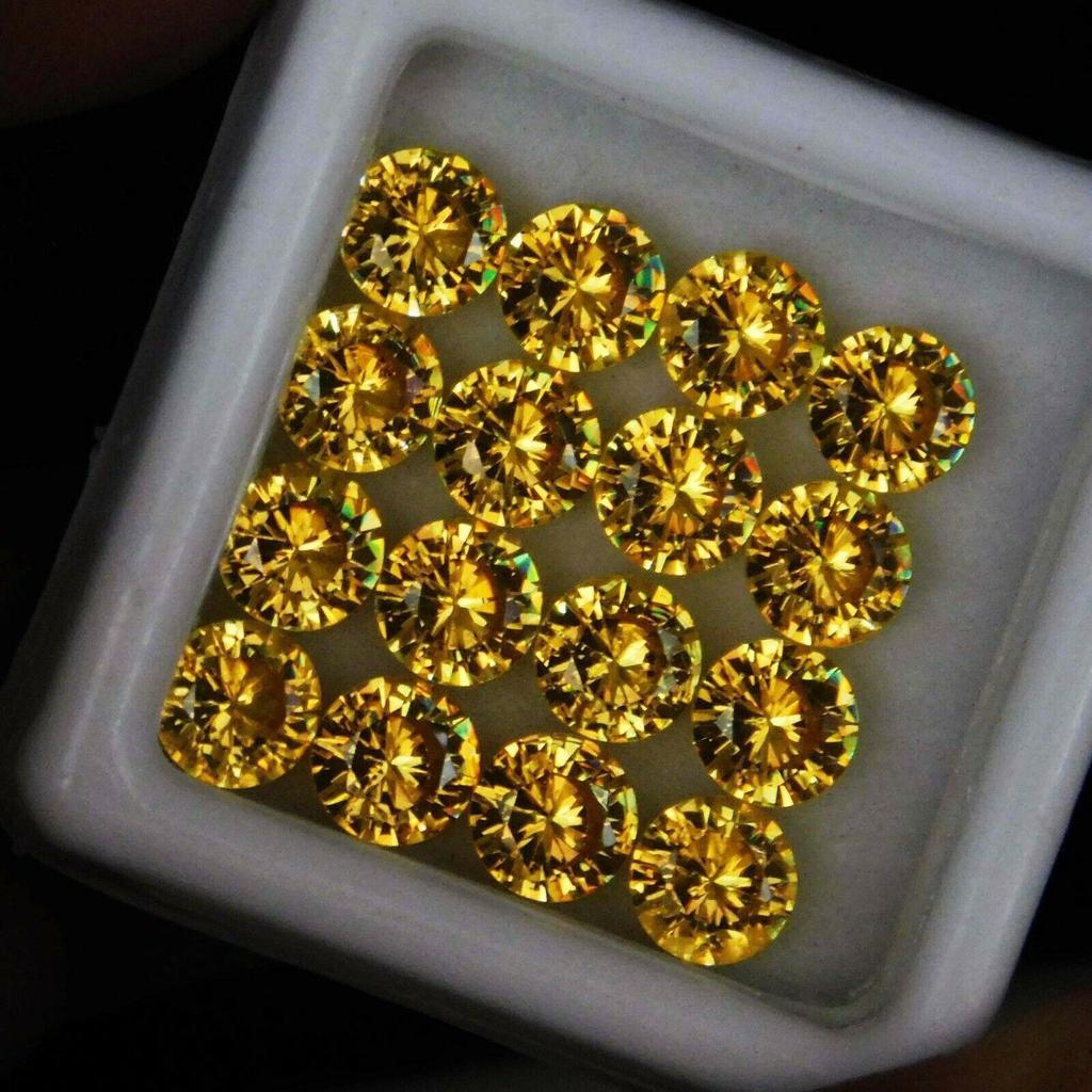 24 Pcs Lot Natural Yellow Sapphire Round Cut 5x5mm Loose Gemstones