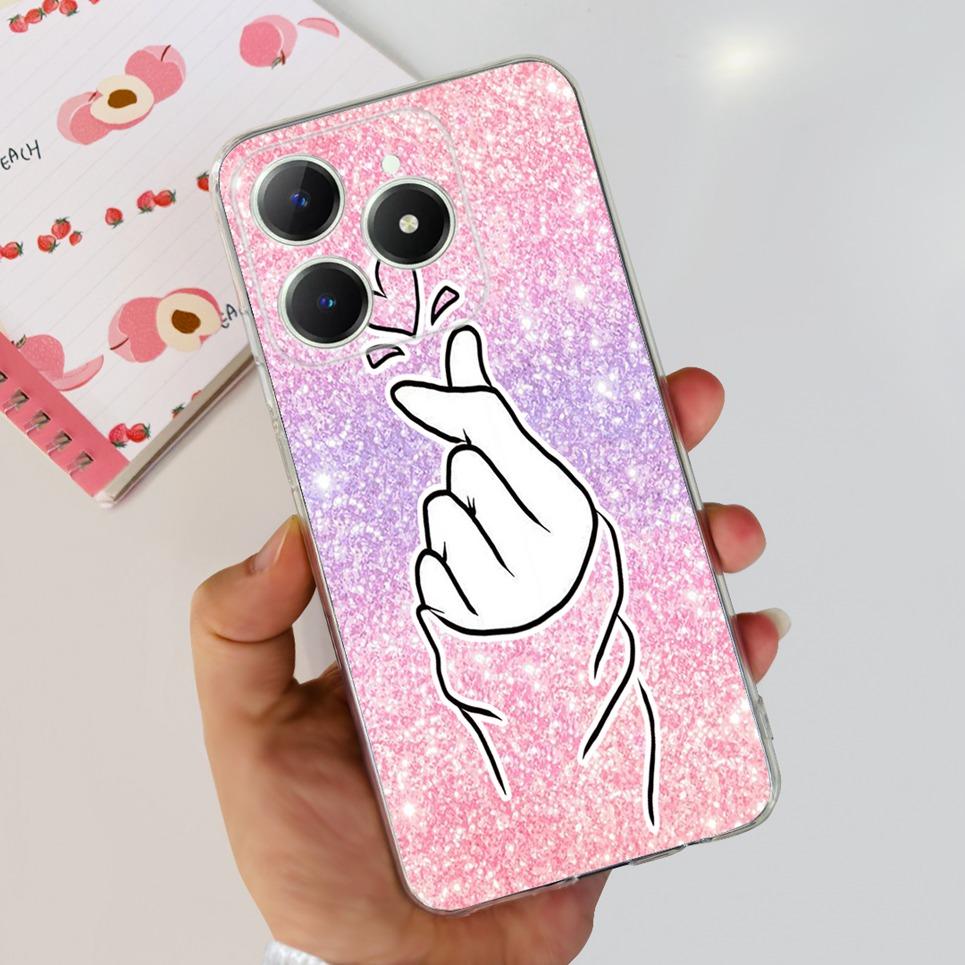 Voor Realme C63 C61 Narzo N61 N63 Hoesje Bloemen Vlinder Dames Mode Achterkant Transparant Zacht Slank Siliconen Bumper Shell