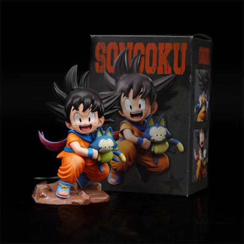 

New Cute Dragon Ball Z Kid Goku Figure Cute Son Goku with Puar PVC Action Figure Collectible Model Statue for Fans Birthday Gift Home Desk Decoration 10cm оранжевый