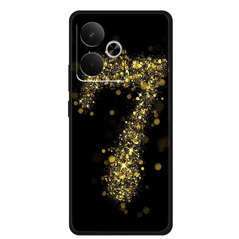 Phone Case For Realme GT 7T Case Flowers Soft Black Silicone Back Cover For Realme 14 5G 15 Pro GT7 Case Shockproof Coque Fundas