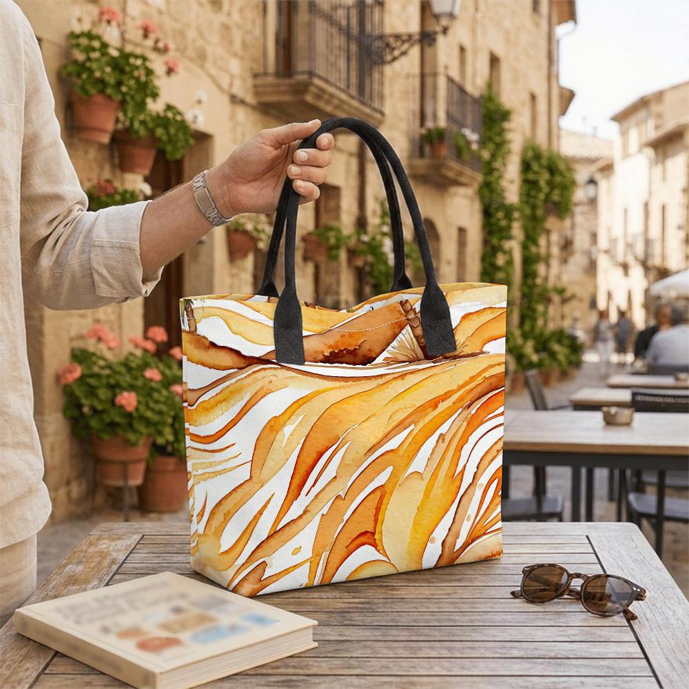 Watercolor Print Tote Bag Stylish Shoulder Bag for Daily Use