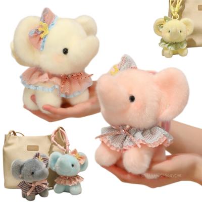 15cm Creative Bib Elephant Plush Doll Cute Soft Colorful Elephant Animal Stuffed Toy Bag Decoration Home Decor Gift For Children