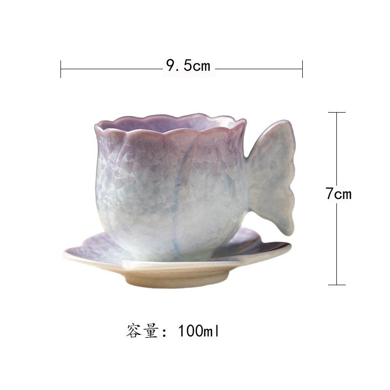 

100ml Crystal Glaze Teacup Vintage Tea Bowl Cute Cup Tea-tasting Personal Cup Jianzhan Master Cups Household Cafes Decoration As Your Choose
