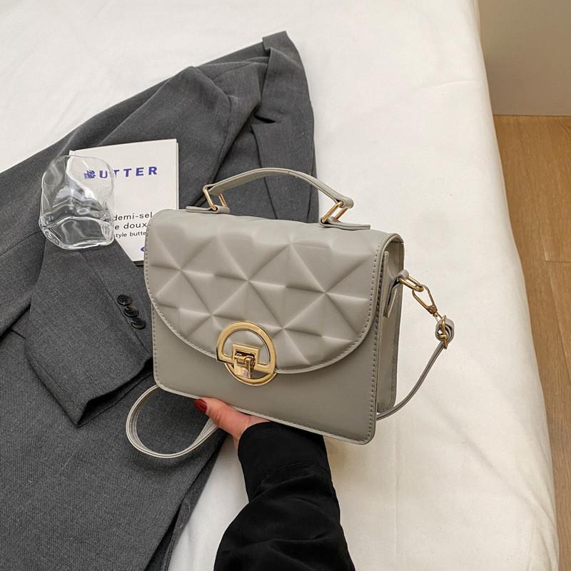Stylish Quilted Stitch Handbag Street Fashion Pu Shoulder Bag For Women серый