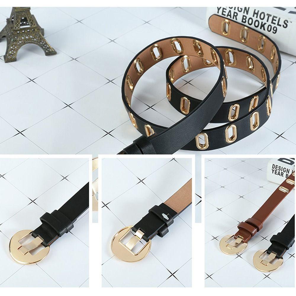 Alloy Pin Buckle Belt PU Leather Waist Strap Fashion Waistband  Decor Accessories