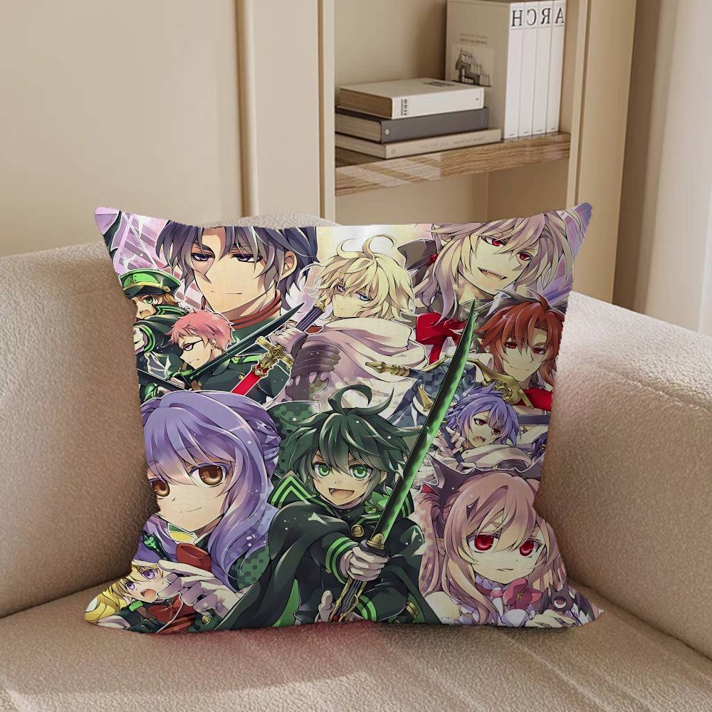 

Anime Seraph-of-The-EndS Cushion Cover Decorative Pillow Sofa Home Decor Case Pillow Cases 12x12Inch