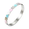 Pulseira de Aço Titânio Coração de Amor Fofo Pulseiras da Sorte para Mulheres Meninas