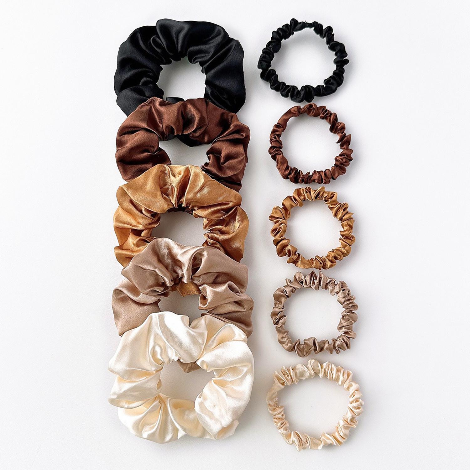 

10/20 шт. коричневые резинки для волос для женщин, толстые кишки, девушки, резинки для волос, резинки для волос, держатели для хвостиков, аксессуары для волос 12PCS Big and Smalll