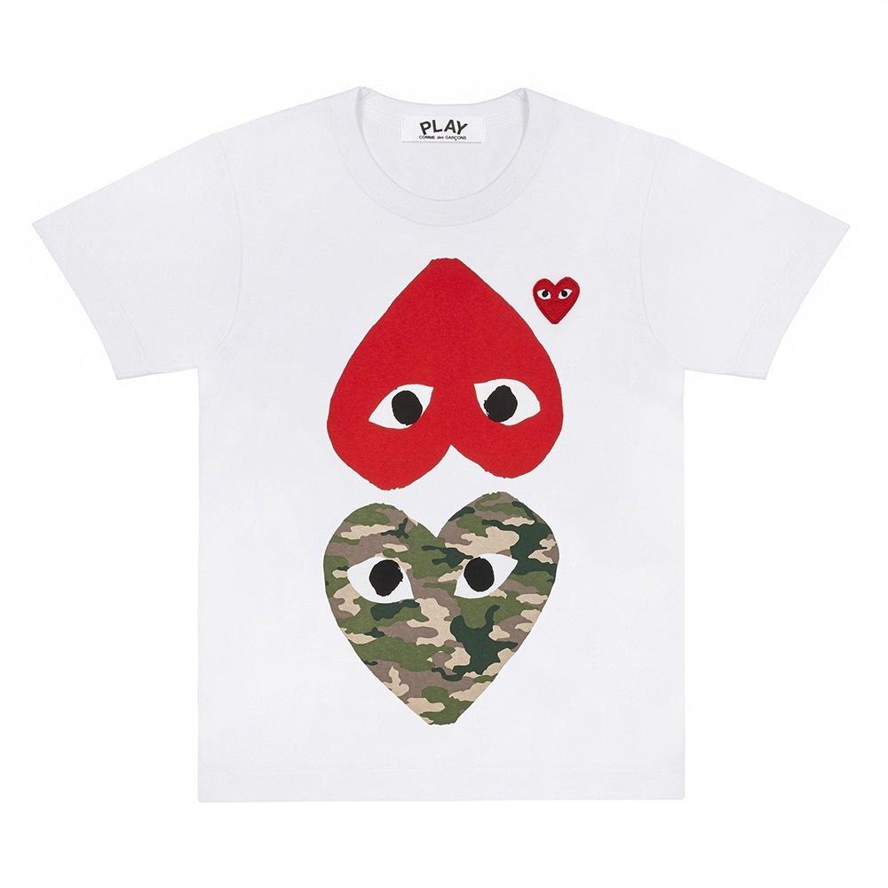 Cross-border American Trendy Brand Bestseller Heart-shaped Unisex 3D Printed Crew Neck Simple Casual Loose Short-sleeve T-shirt