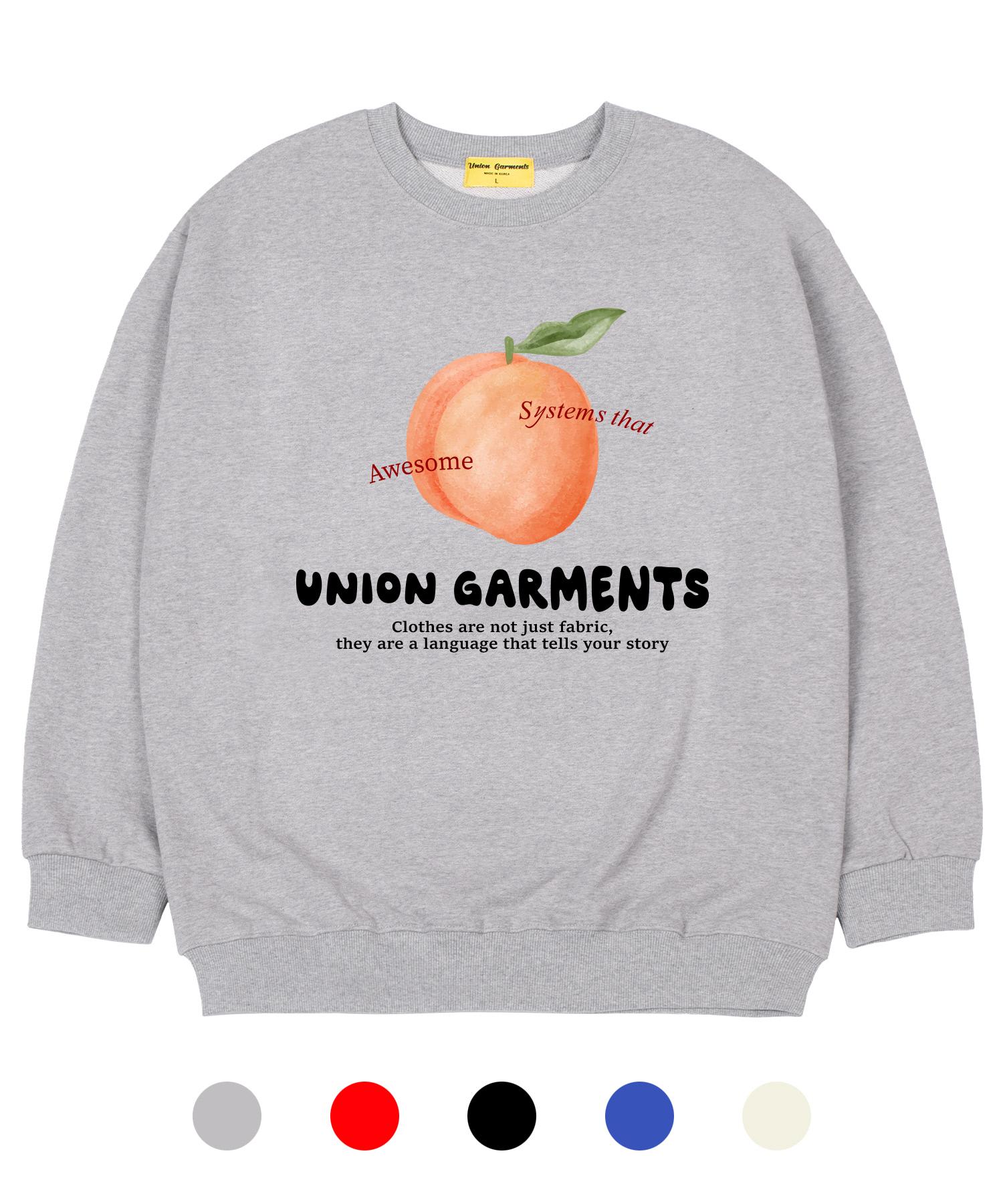 Union Garments [На флисе] Персиковый оверсайз свитшот Black/M