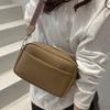 2025 lychee pattern trendy women's bag new solid color messenger bag women's high-end shoulder small square bag