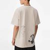 Li-Ning X Disney Pinocchio Series Hand-Painted Cartoon Print Casual Loose Short-Sleeve T-Shirt Men Tops White Sand-Grey AHSS451-1