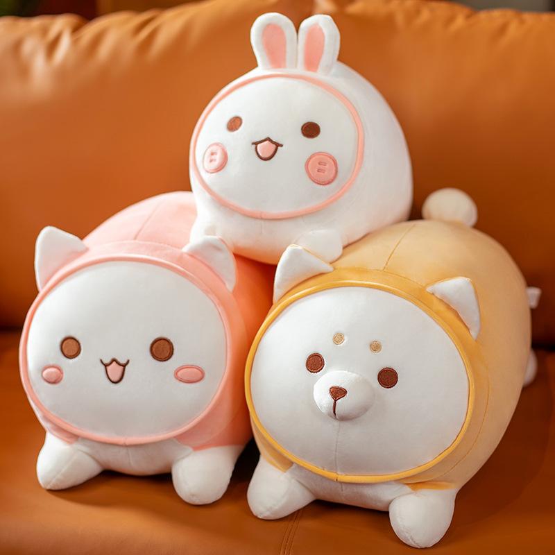 Position Lying Shiba Inu Cat Rabbit Throw Pillow Plush Toy Bed Cushion Sleeping