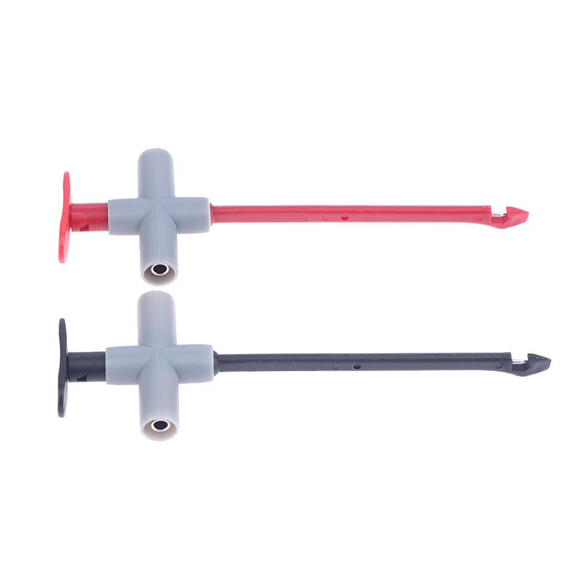 (YY)2Pcs 2025 New P5010 Insulated Test Hook Clip Non-Destructive Puncture Probe Built-in Spring Compatiable with 4mm Banana Plug