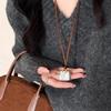 Kreative Legierung Tasche Halskette Verstellbares Braunes Lederseil Pullover Kette Luxus Pullover Halskette Schmuck Für Frauen