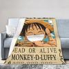 Anime One Piece Wanted Posters Blanket Fleece Decoration  Portable Ultra-Soft Throw Blankets for Bedding Office Bedding Throws