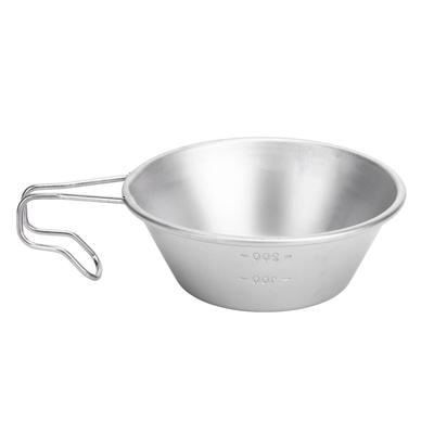Camping Cup Backpacking Bowl Cup Stainless Steel with Hook Shape Handle for Outdoor Travel Picnic