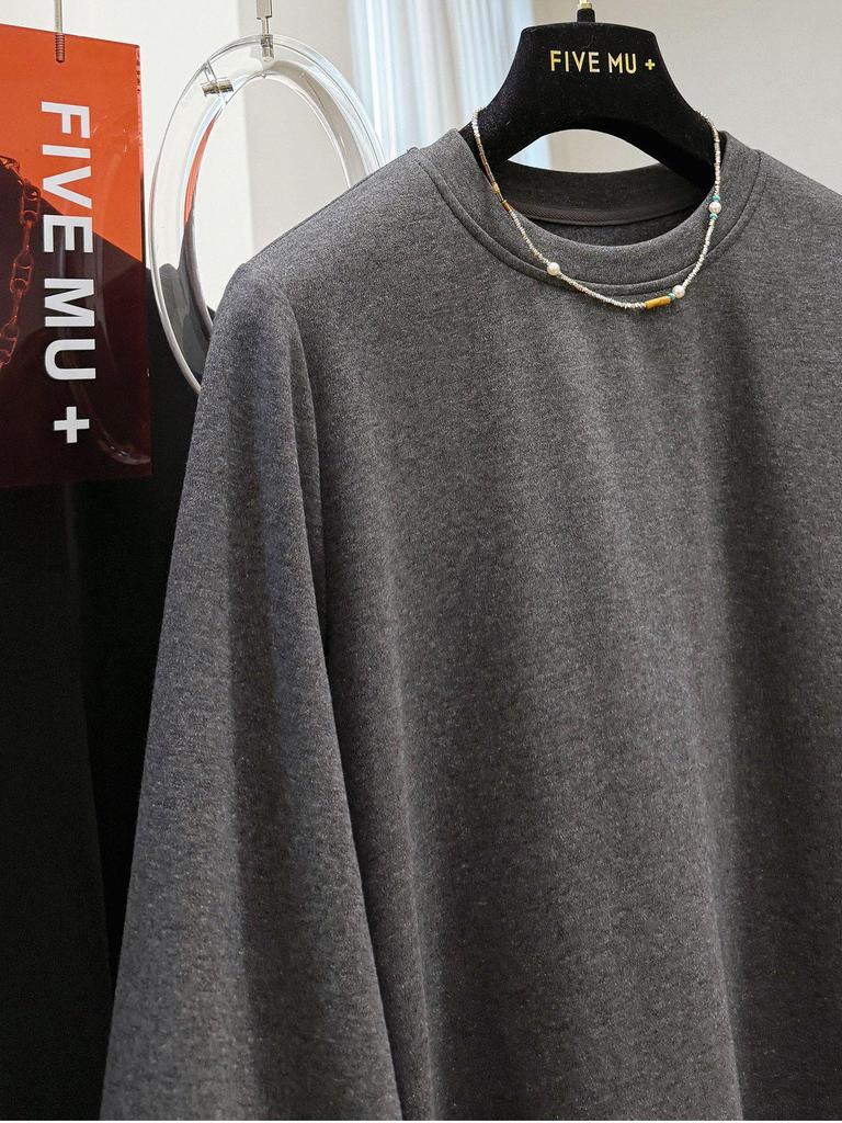 Korean Hollow Lace Patchwork Long Sleeve T-shirt - Women's Autumn/Winter Loose Style Base Layer