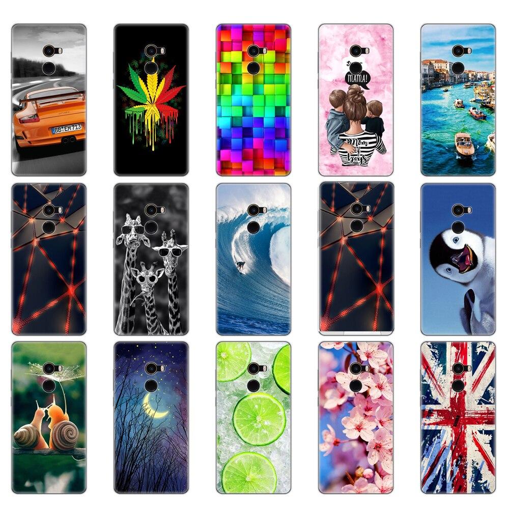 Soft Case for Xiaomi Mix 2 Silicon Case for Xiaomi Mi Mix 2 Mix2 Back Cover Protective Printing Transparent Coque
