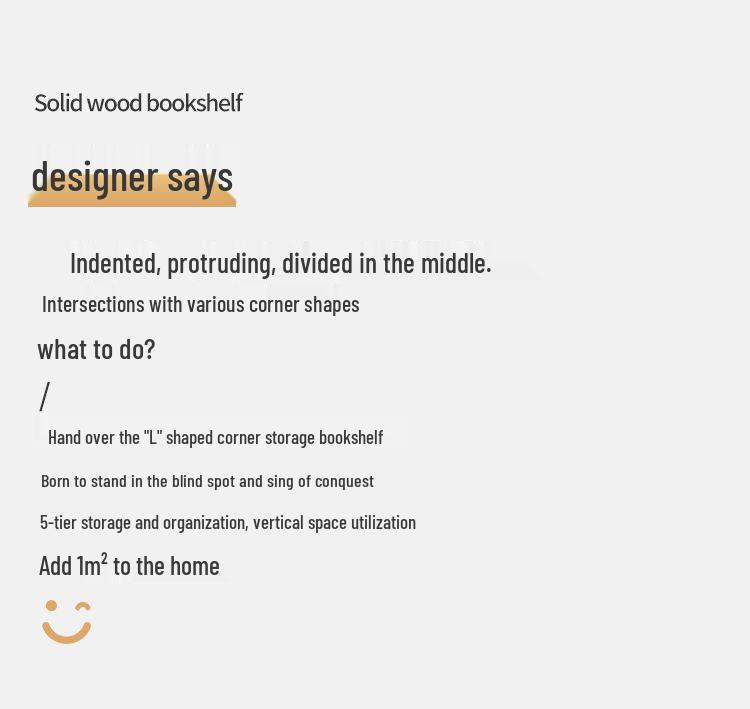 Solid Wood Corner Bookshelf - Multi-layer Storage Rack for Living Room