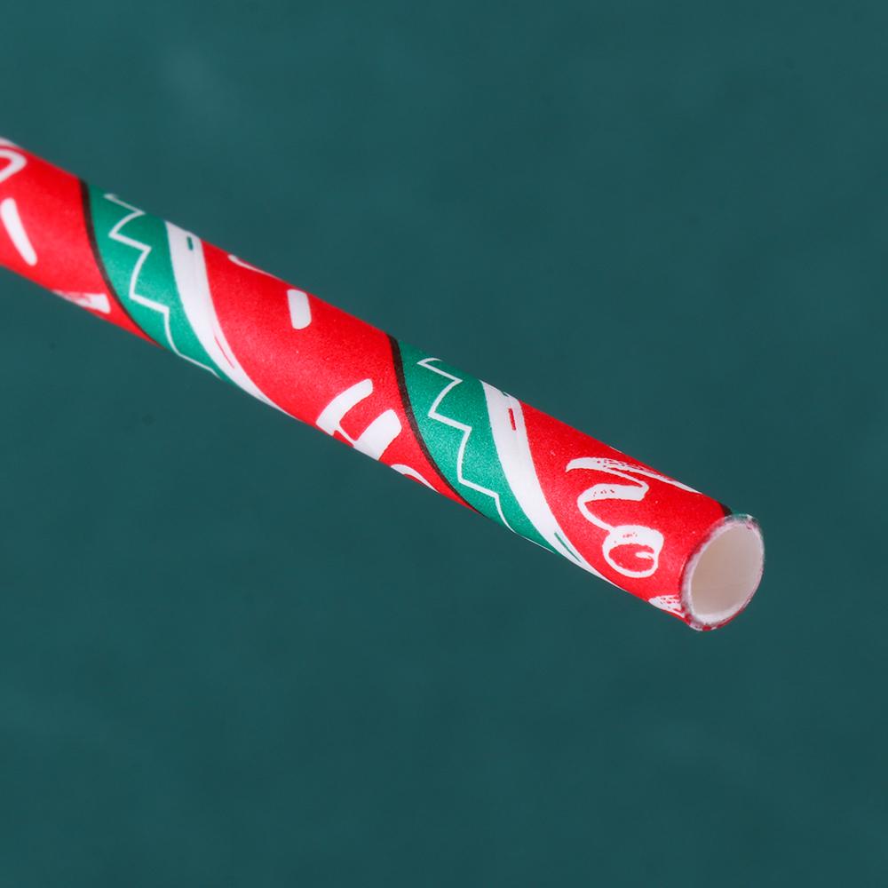 Party Supplies Snowflake Drinking Straw Disposable Christmas Decorations Christmas Paper Straws