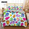 Egg Duvet Cover Set Easter Eggs Cartoon Childish Style Twin Bedding Set Kids Teens Double Queen King Size Polyester Quilt Cover