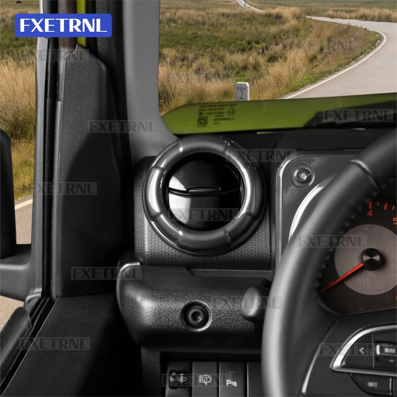 Suzuki Jimny 2018 2024 2025 için ABS Karbon Fiber Parlak Siyah LHD RHD Araç Klima Çıkış Havalandırma Kanatçığı Sticker