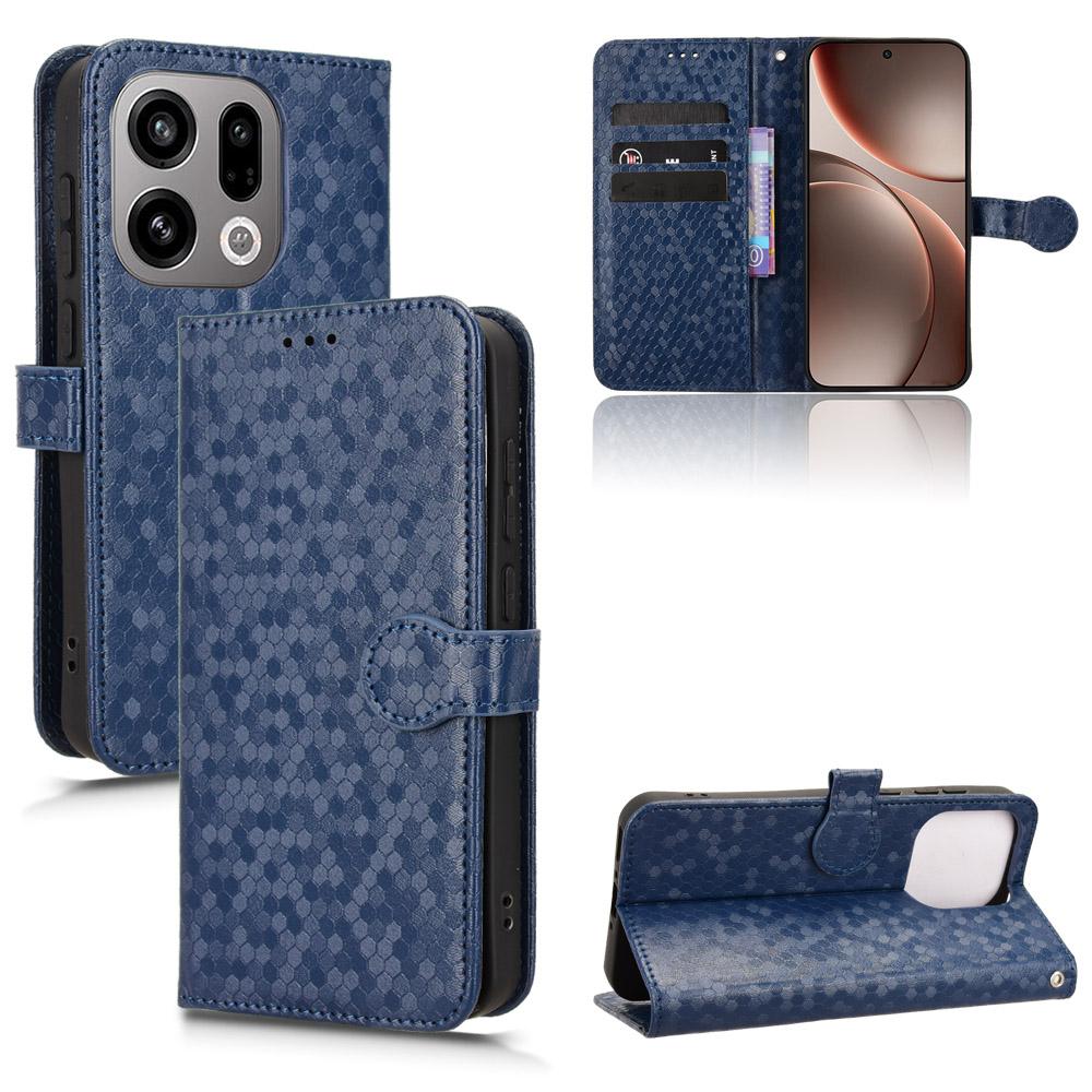 For Oppo Find X9 5G Wallet Case Dot Pattern Imprint PU Leather Phone Cover with Wrist Strap