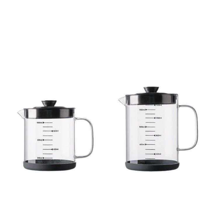 Large Capacity High Borosilicate Glass Oil Pot with Filter Screen - Ideal for Frying and Filtering Chinese Medicine and Soy Milk