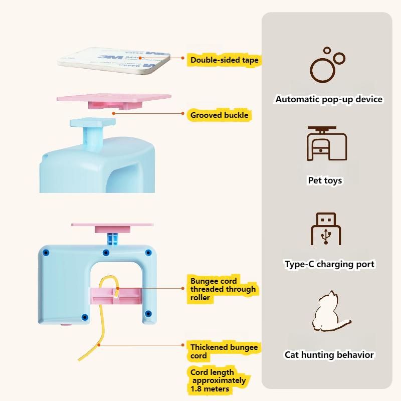 New Electric Interactive Smart Cat Toy Self-Entertainment Pet Cat Stress Relief Toy Automatic Door Hanging Elastic Rope Cat Toys