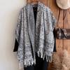 Scarf women's outer with ethnic style imitation cashmere shawl desert seaside travel warm cashew flower scarf thin