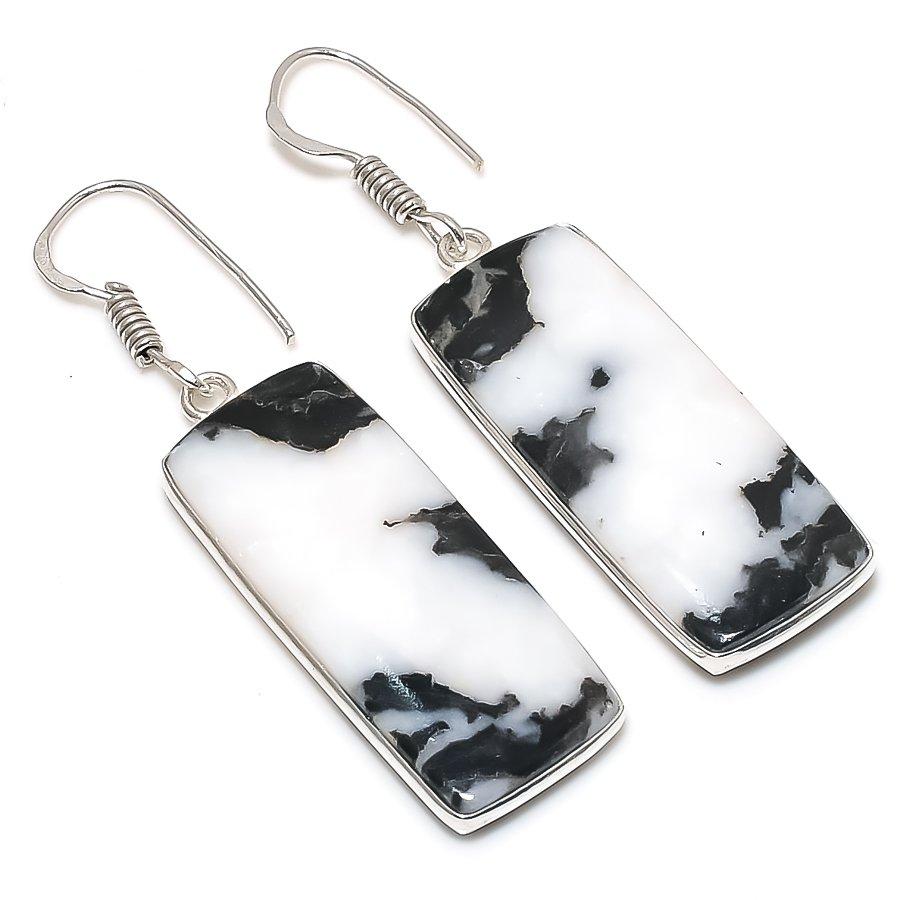 

Natural Zebra Jasper Gemstone 925 Sterling Silver Jewelry Earring 1.97 I5G76
