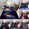 Fantasy Night Scenery Floor Mat Various Styles With Magical River Town Street Village Christmas City Scenes Rug For Home Decor