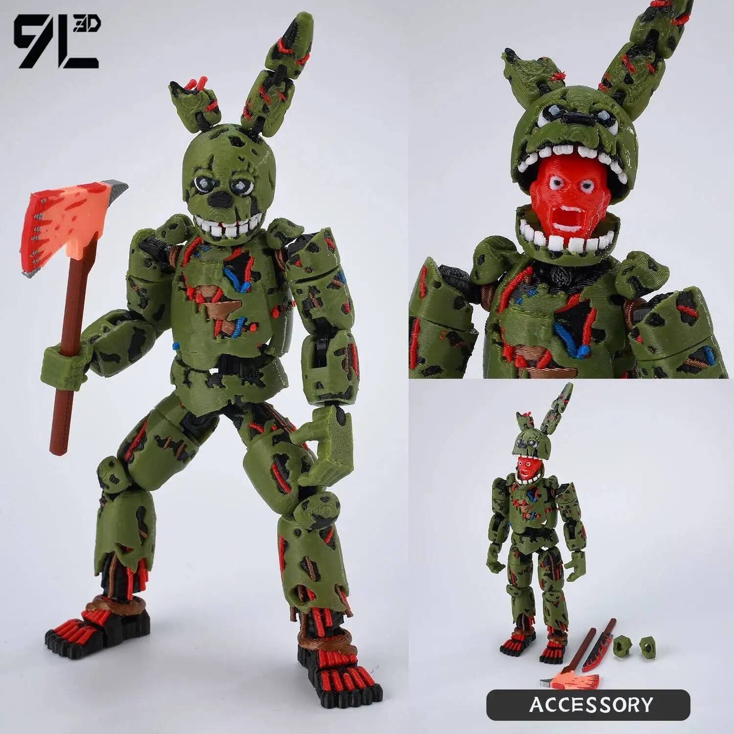 9L3D Printing Decayed Mechanical Bunny Broken Spring Lock Rabbit Figure Withered Mechanical Bunny Lucky13 Collectors Model Toy