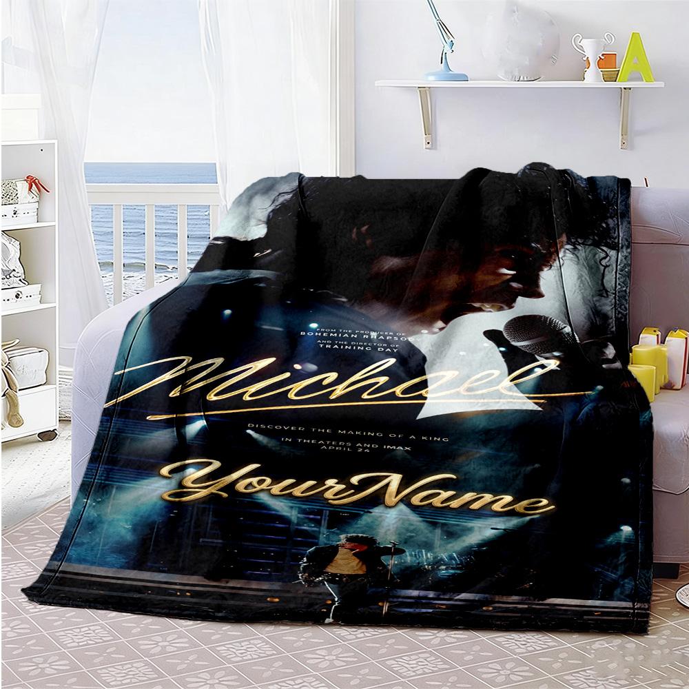 Michael Jackson 95 Customize Text Blanket Gift Personalized Blanket Ultra-Soft Suitable for Chair Living Room Sofa Office for All Occasions