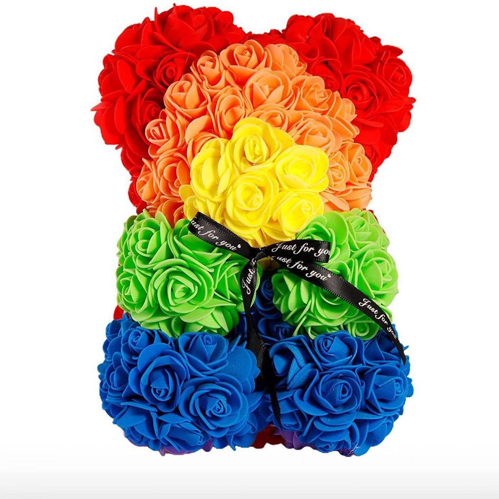 PVC Hediye Kutusu İçinde 25cm Köpük Gül Ayı - Anneler Günü, Qixi Festivali ve Sevgililer Günü İçin Mükemmel