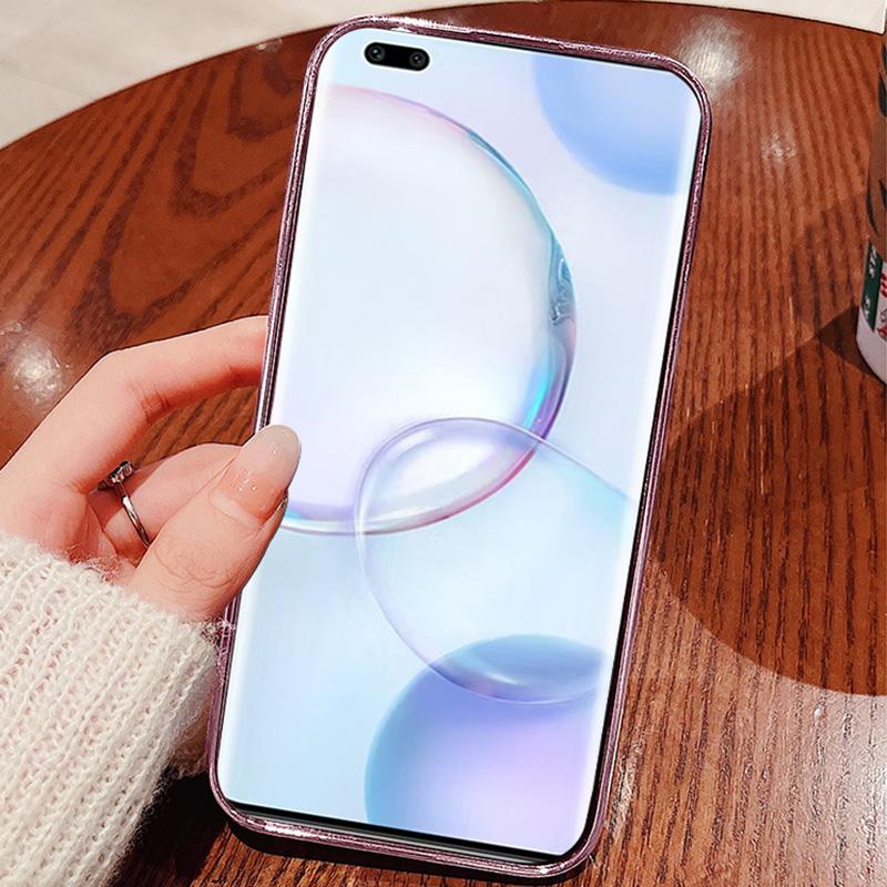 

KADEM For Huawei nova 9 Anti-Scratch Rhinestone Design Phone Shell Case Flower Pattern Decor Glitter Powder Soft TPU Cell Phone Cover Purple